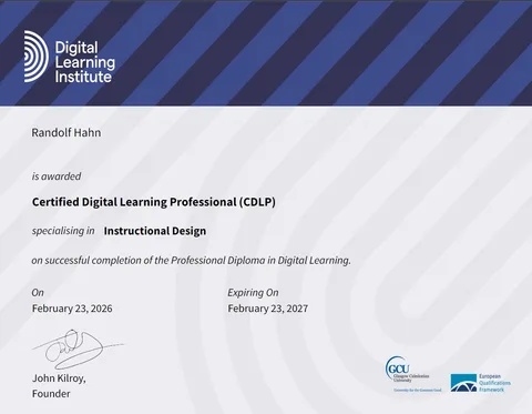 CDLP-Zertifikat: Certified Digital Learning Professional von Randolf Hahn