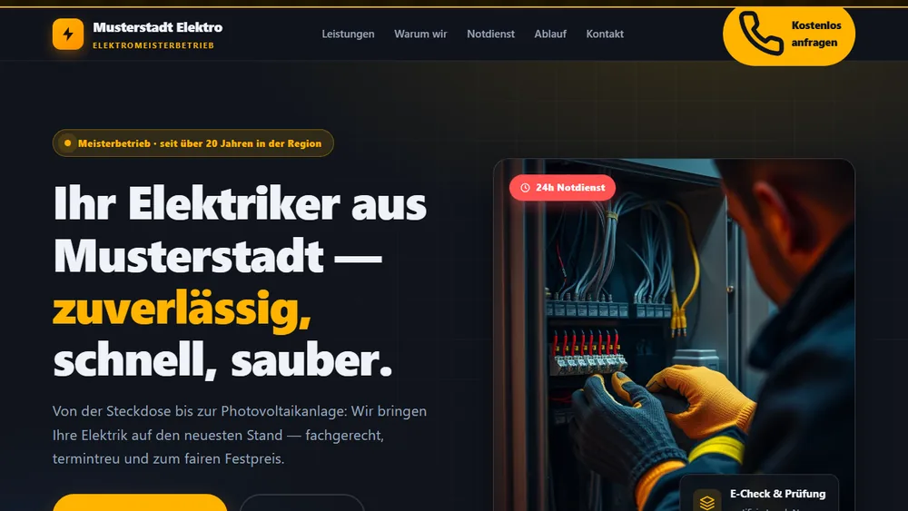 Vorschau der Beispielseite (Handwerk & Bau)